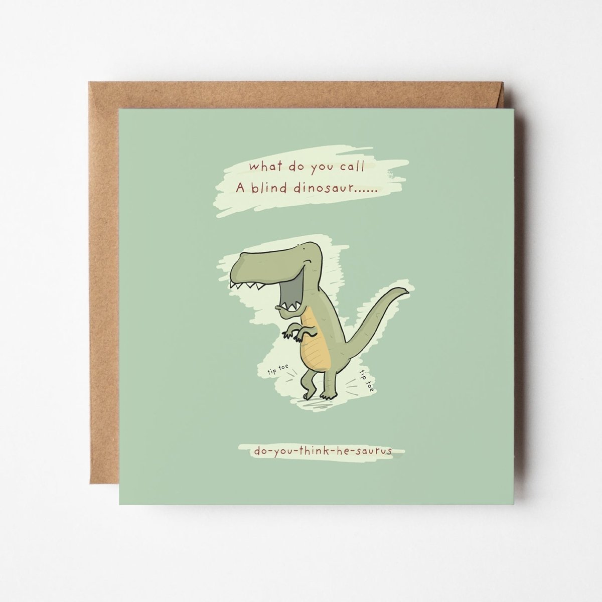 Blind Dinosaur Joke Greeting Card