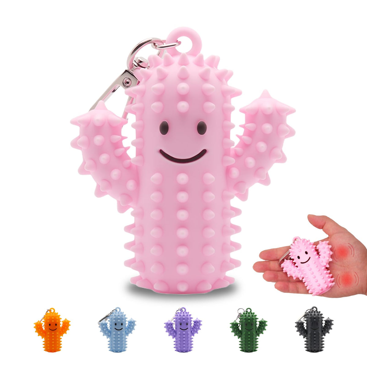 Doacpcr Little Ouchies Pain Fidget – Silicone Cactus Sensory Toy, Pink