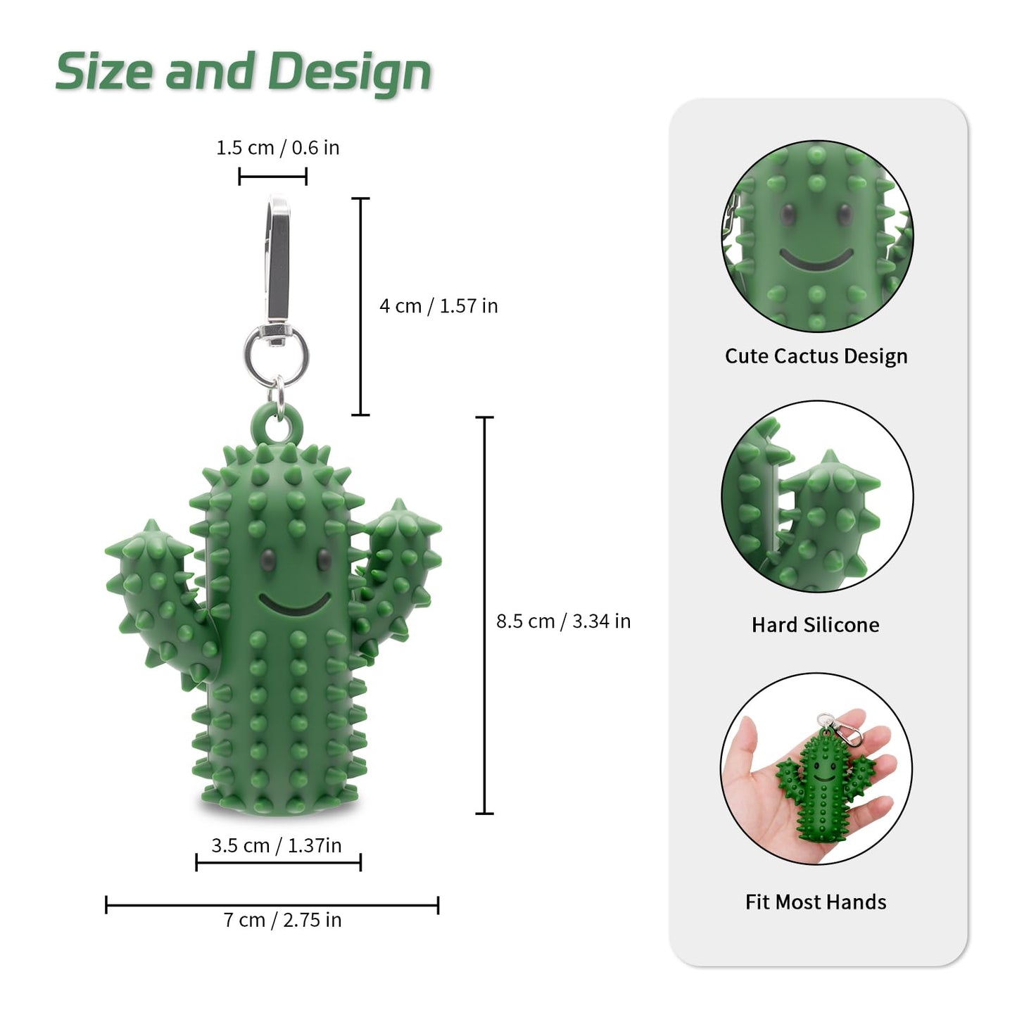 Doacpcr Little Ouchies Fidget – Silicone Cactus Stim Toy for Adults