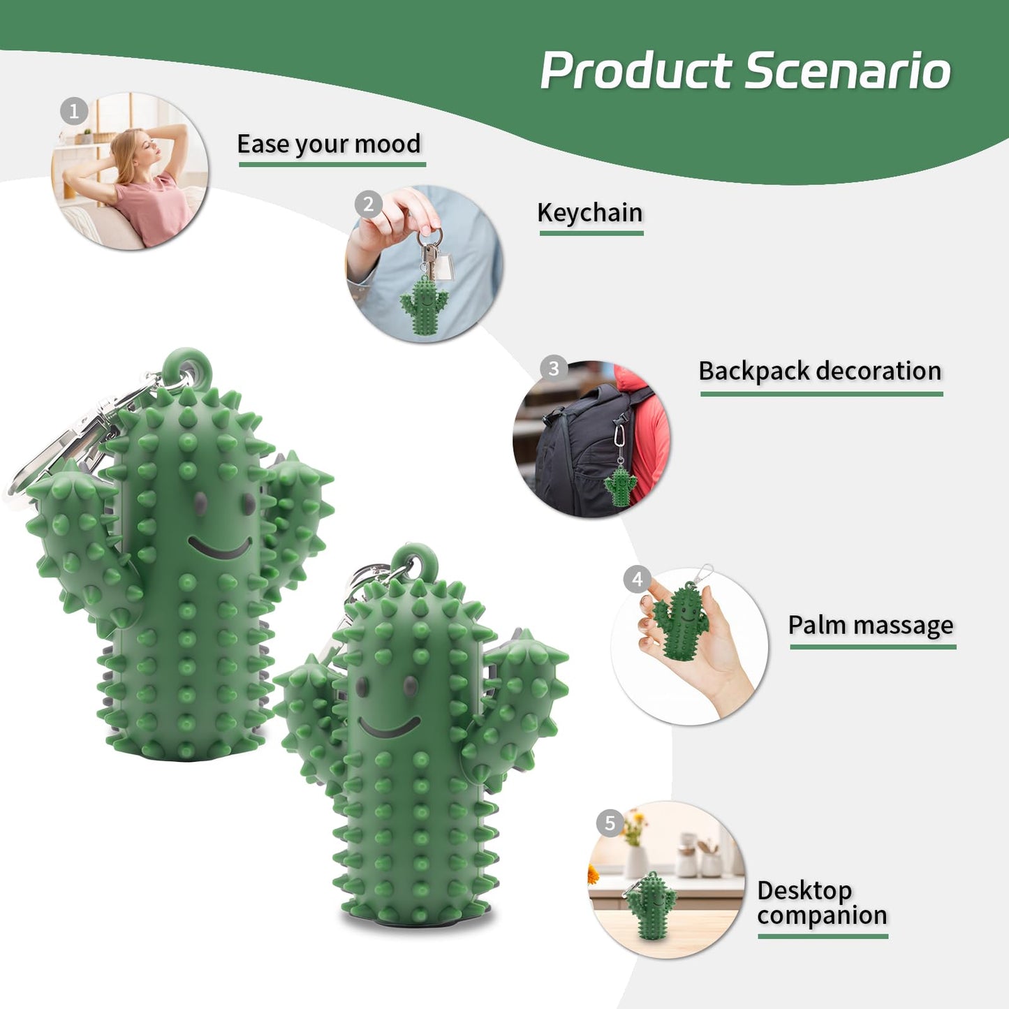 Doacpcr Little Ouchies Fidget – Silicone Cactus Stim Toy for Adults