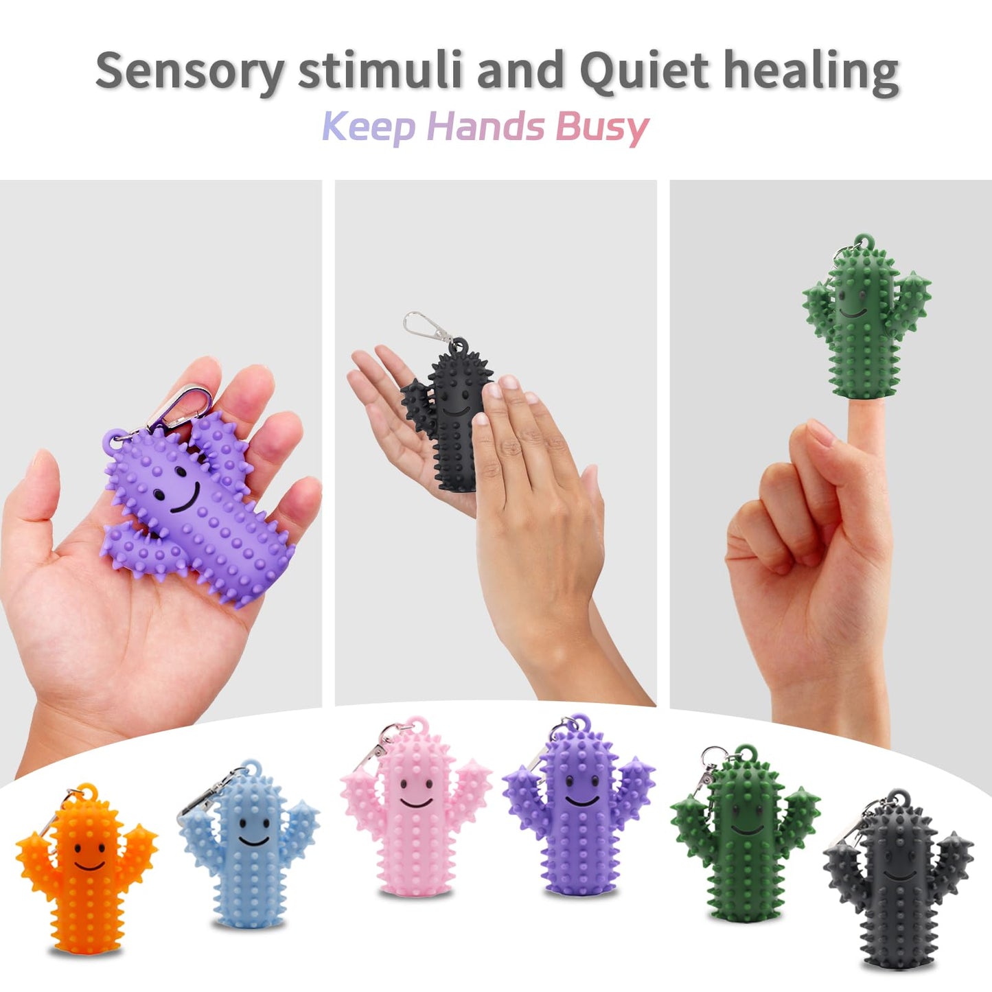 Doacpcr Little Ouchies Fidget – Silicone Cactus Stim Toy for Adults
