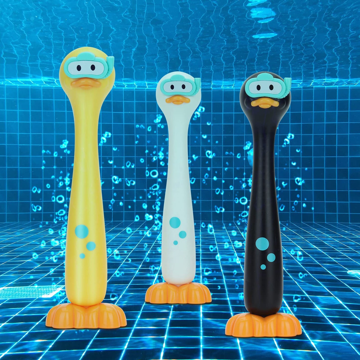 DOADW Summer Pool Toys: Underwater Diving Sticks Duck 3-Pack