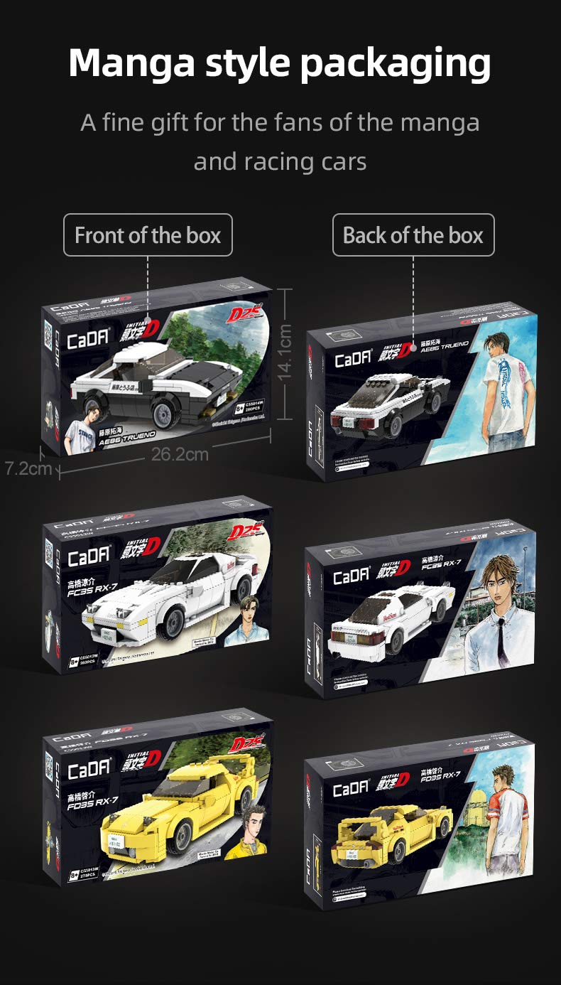 dOBROMOb Mazda RX-7 FC3S Initial-D 25th Anniversary 1:24 Bricks Model Kit – 282 Pieces