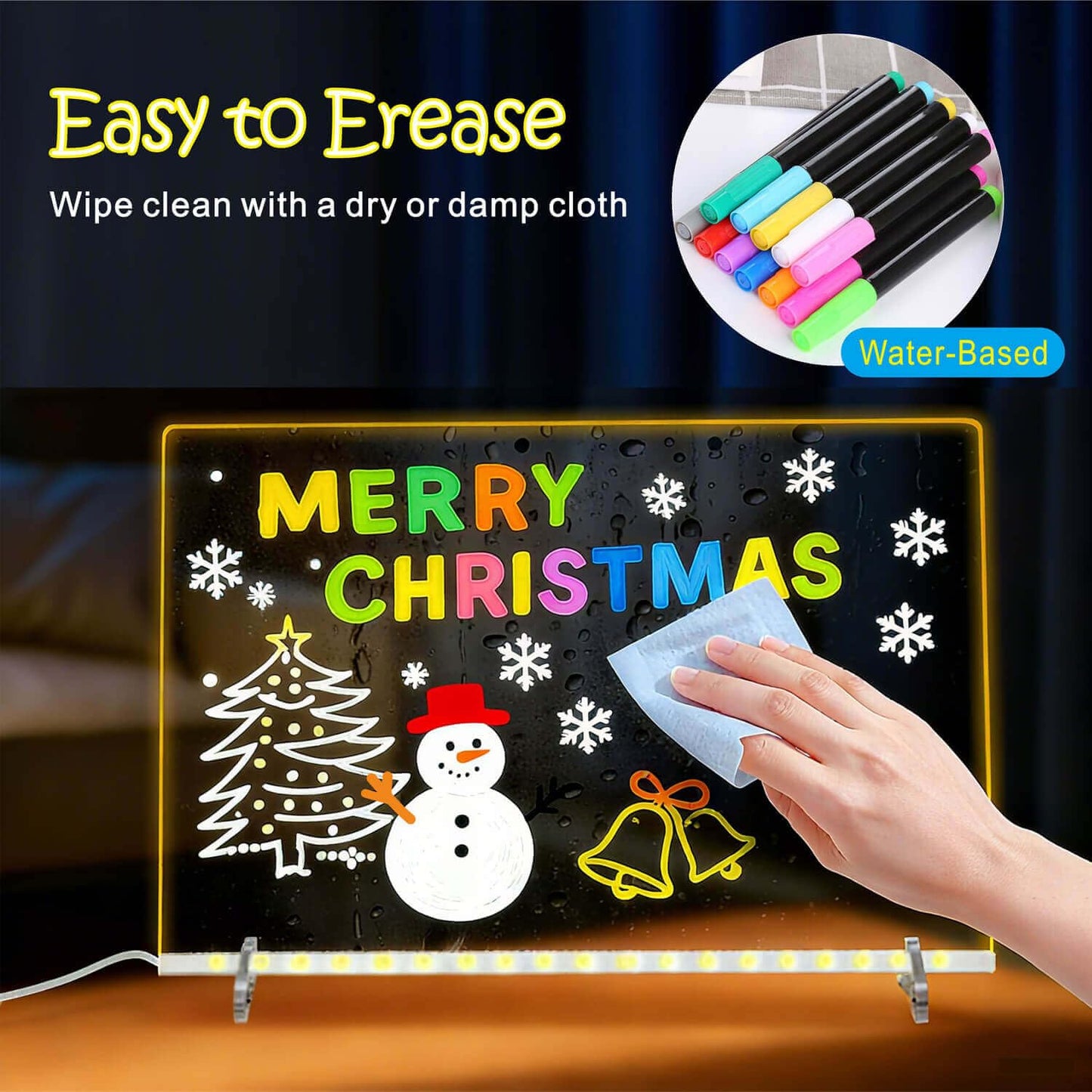 Dobuhont Neon Markers – 12-Color Wet & Dry Erase Pens for LED Boards, Fridge Calendars & Acrylic Planners