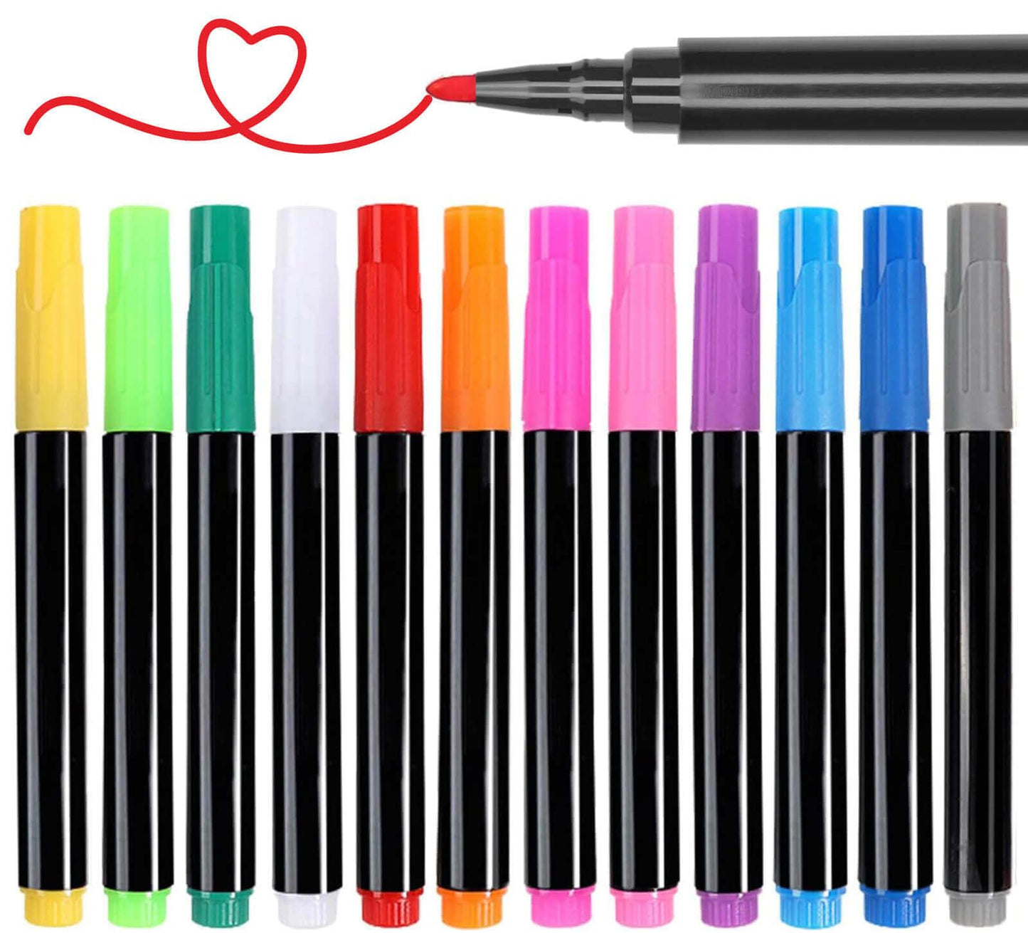 Dobuhont Neon Markers – 12-Color Wet & Dry Erase Pens for LED Boards, Fridge Calendars & Acrylic Planners
