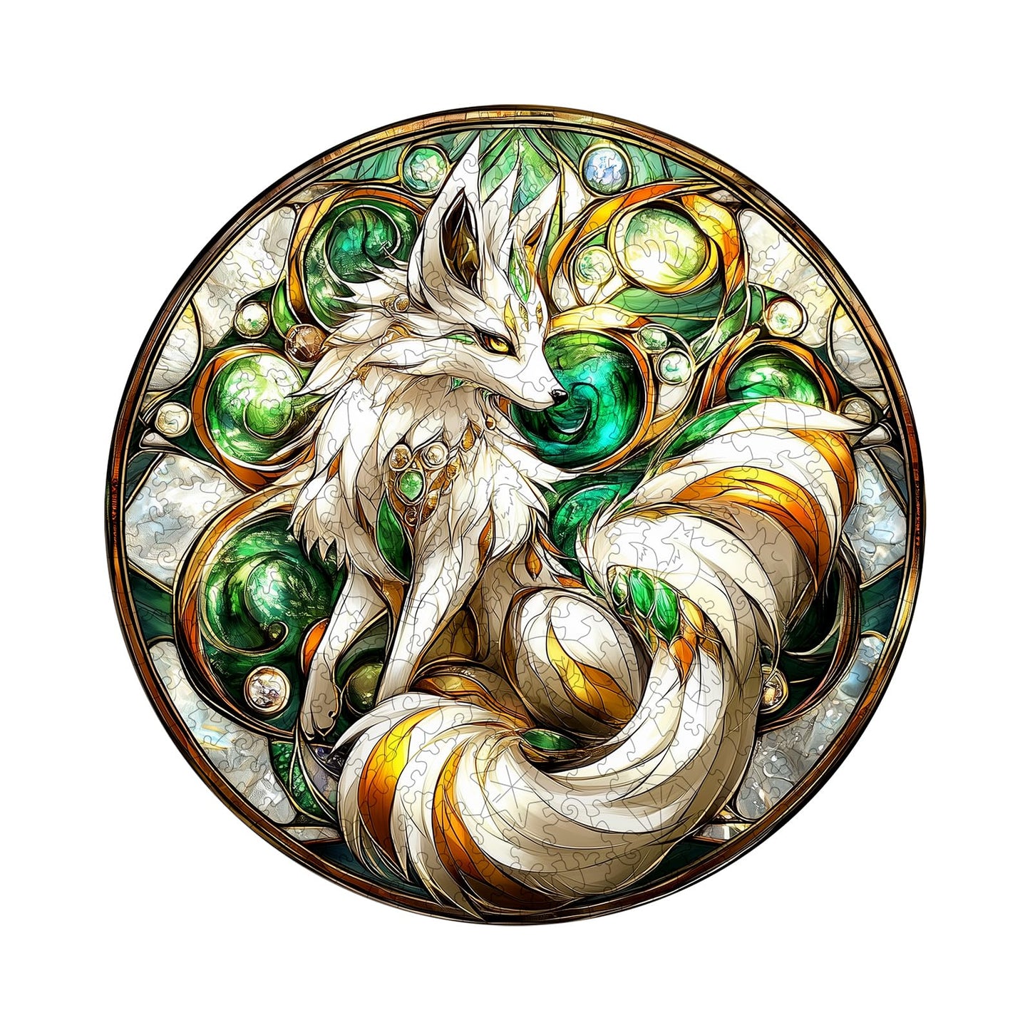 DOCRAGI Elegant Fox Wooden Jigsaw Puzzle - 300 Pieces, 13.3 x 13.3 in