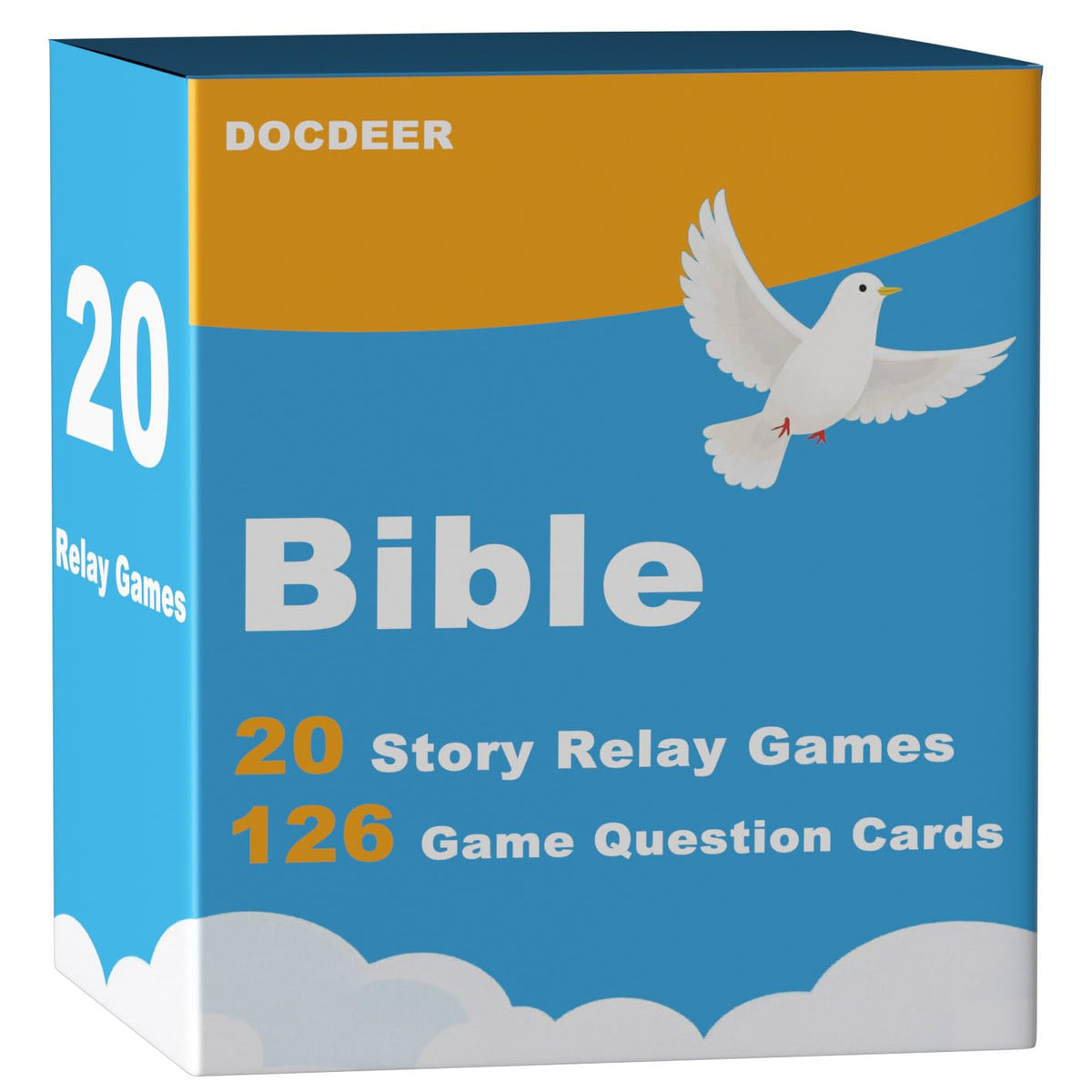 Docdeer 20 Famous Bible Stories, 126 Bible Quiz Cards for Bible Study, Family Fun & Gifts