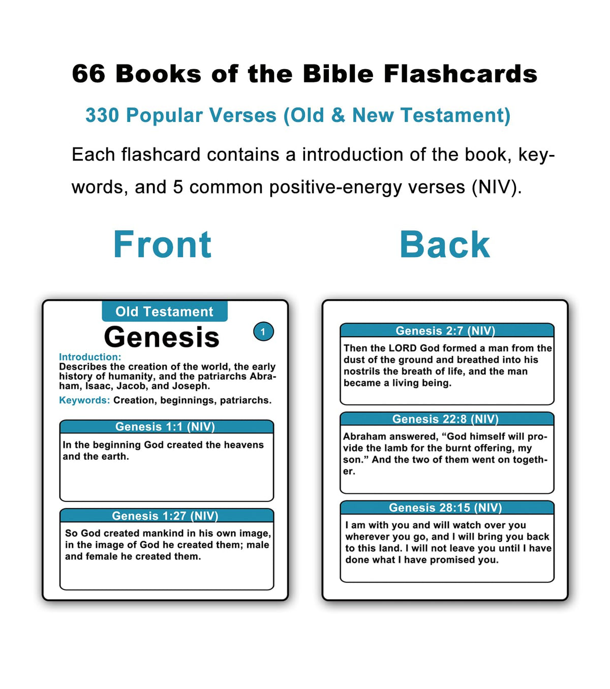 Docdeer Bible 66 Books Flash Cards – 330 Verses & Essential Book Details