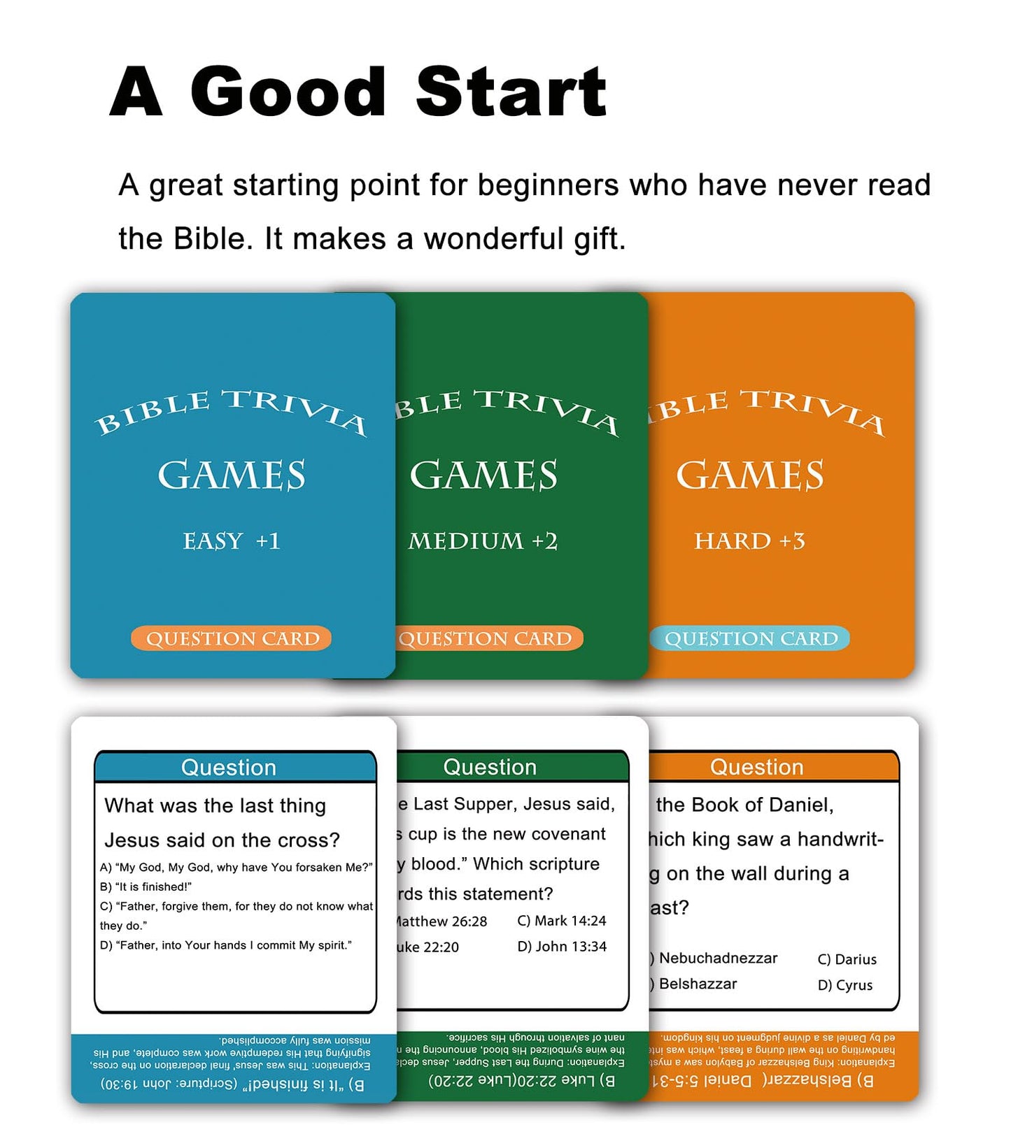 Docdeer Bible Trivia Board Game Cards for Adults & Family | Bible Study Gift