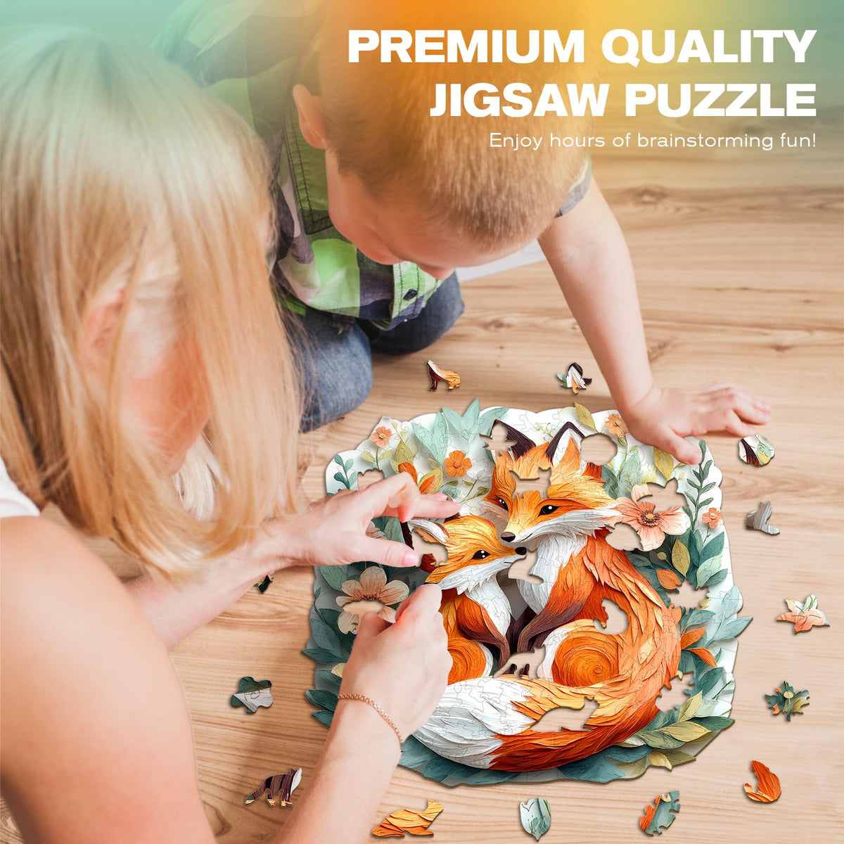 DOCRAGI Wooden Fox Puzzle for Adults — 250 Pieces, 13.4 x 13.1 in | Unique Animal Jigsaw Gift