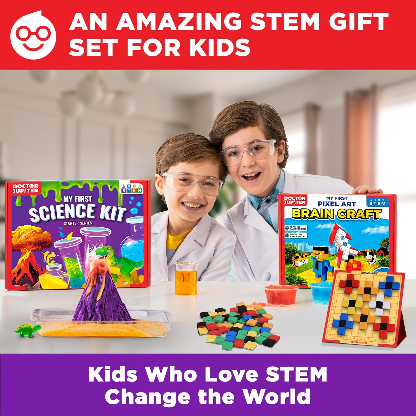 Doctor Jupiter Amazing Science Gift Set – My First Science Kit & Brain Craft for Kids 5+ | STEM Learning