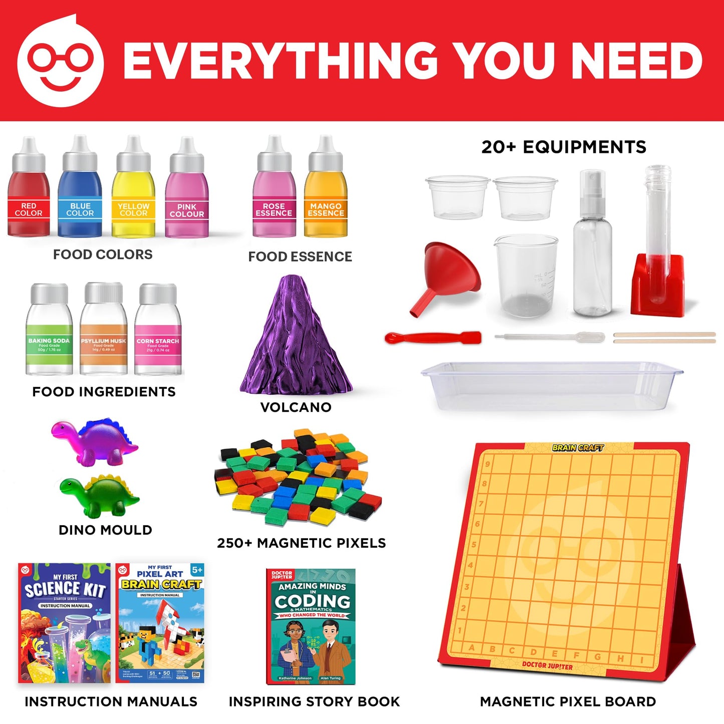 Doctor Jupiter Amazing Science Gift Set – My First Science Kit & Brain Craft for Kids 5+ | STEM Learning