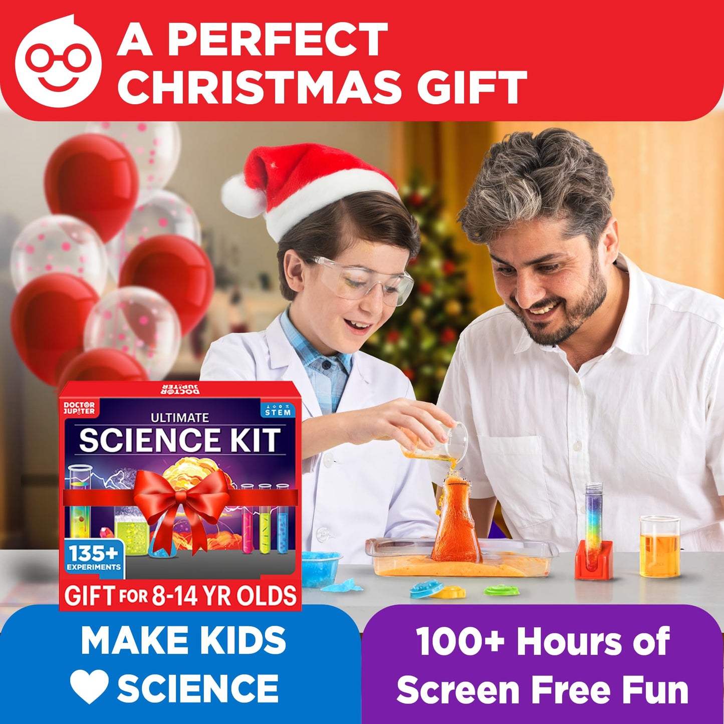 Doctor Jupiter Ultimate Science Kit - 135+ Experiments STEM Toy for Ages 8-14