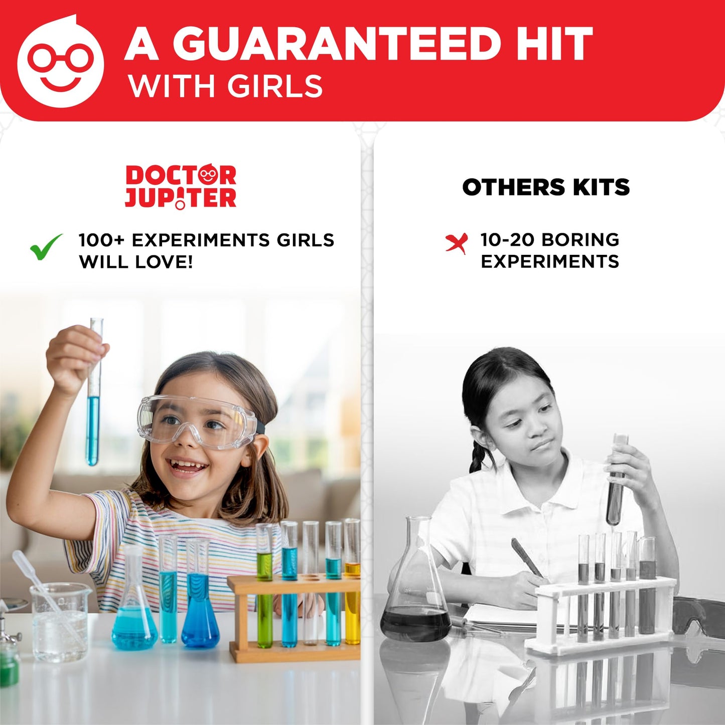 Doctor Jupiter Girls' First Amazing Science Kit – 100+ Experiments for Ages 4-8 | STEM Gift