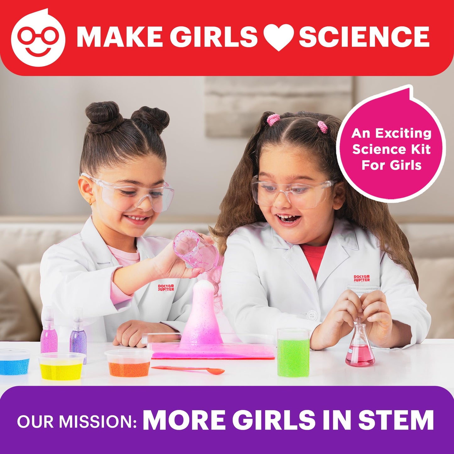 Doctor Jupiter Girls' First Amazing Science Kit – 100+ Experiments for Ages 4-8 | STEM Gift