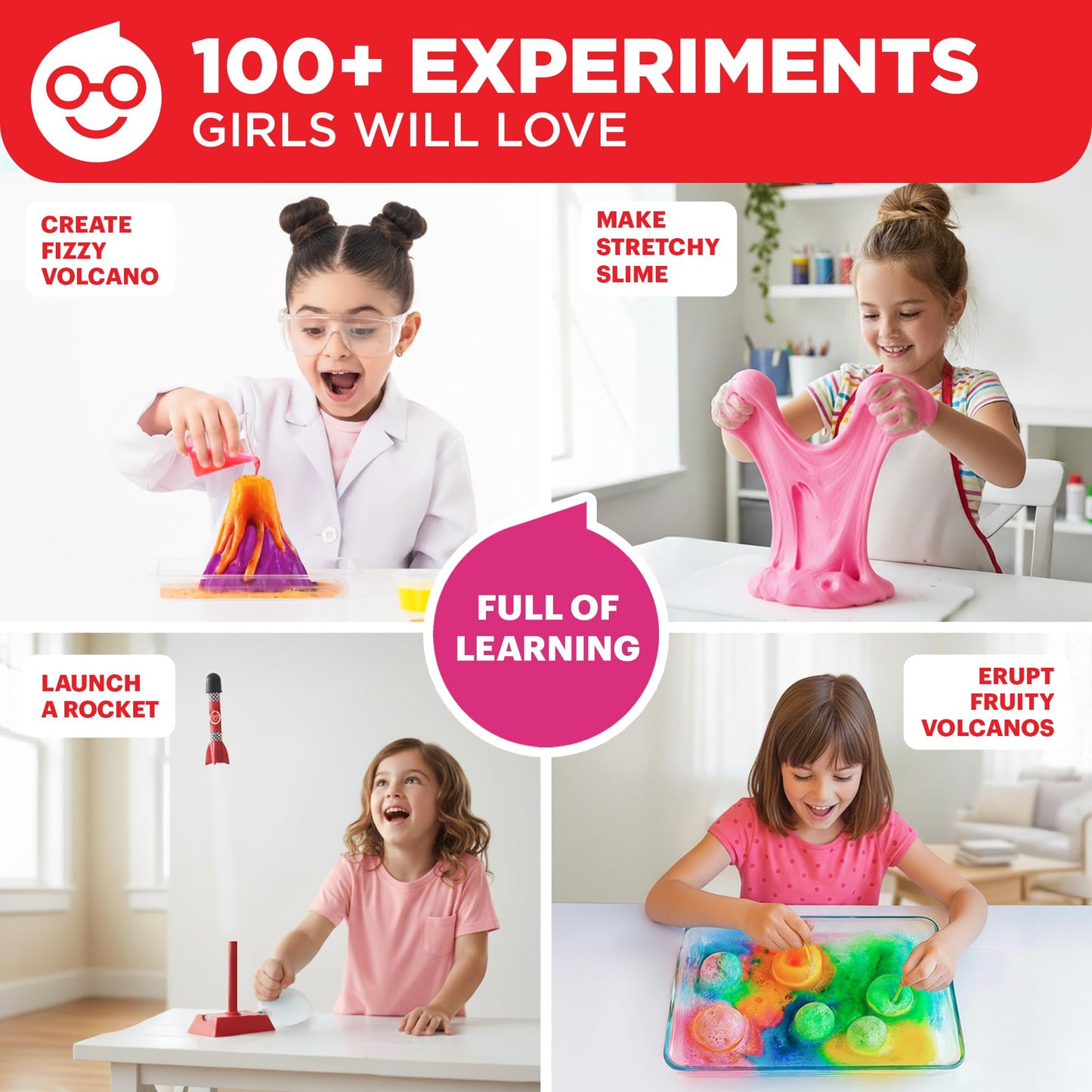 Doctor Jupiter Girls' First Amazing Science Kit – 100+ Experiments for Ages 4-8 | STEM Gift
