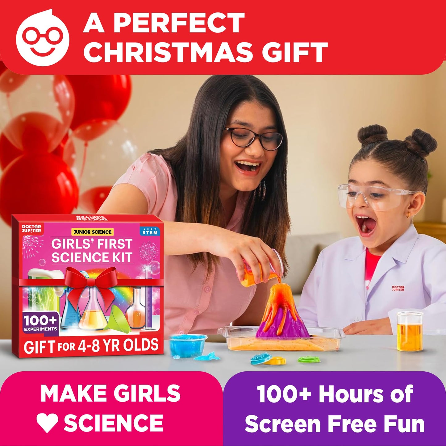 Doctor Jupiter Girls' First Science Kit — 100+ Experiments for Ages 4-8