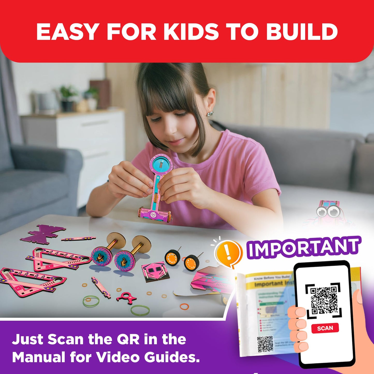 Doctor Jupiter Girls’ Ultimate Engineering Kit for Ages 8+ | Catapult, Race Car & Scribbling Robot