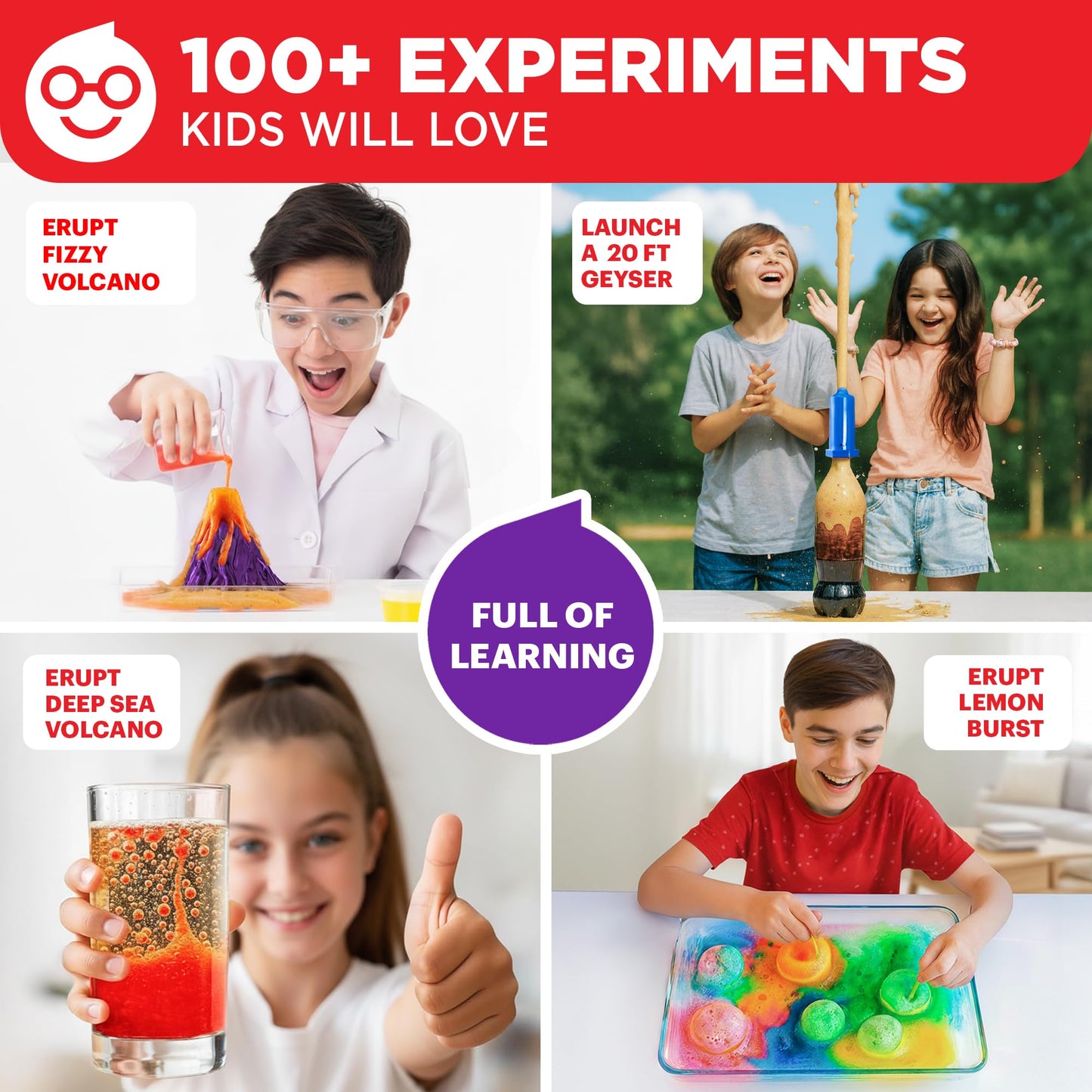 Doctor Jupiter Super Science Kit for Kids 8-12 | 100+ Experiments & Geyser Tube Ideas