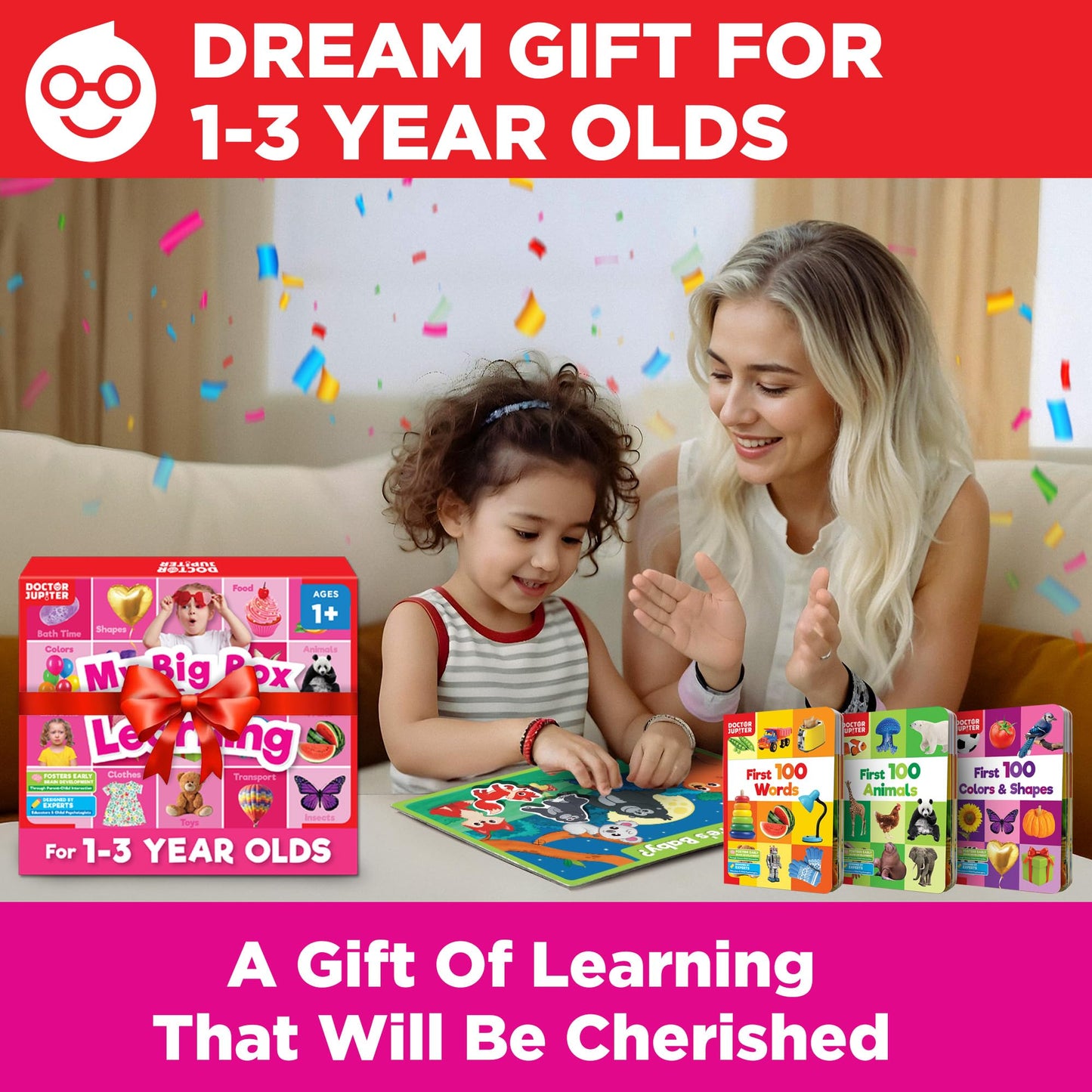 Doctor Jupiter My Big Box of Learning – Toddler Educational Toys for Ages 1-3 | Screen-Free Activities