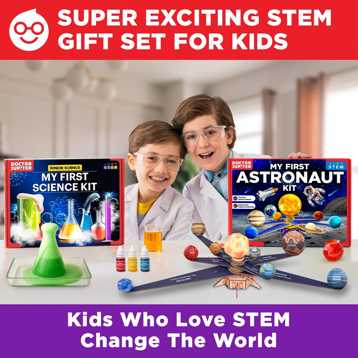 Doctor Jupiter My First STEM Gift Set – 100+ Experiments for Kids Aged 5+ | Science & Space Learning Kit