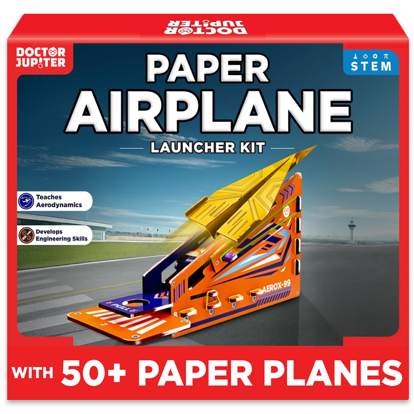 Doctor Jupiter Paper Airplane Book Kit – 50 Planes & Launcher for Kids 6+