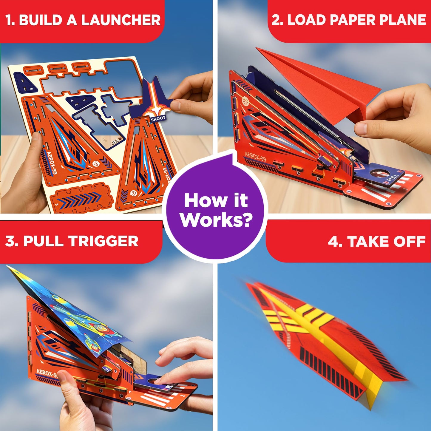 Doctor Jupiter Paper Airplane Book Kit – 50 Planes & Launcher for Kids 6+