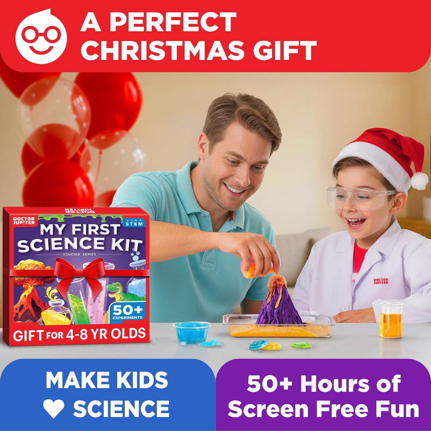Doctor Jupiter My First Science Kit for Kids Ages 4-8 | 50+ Experiments STEM Gift