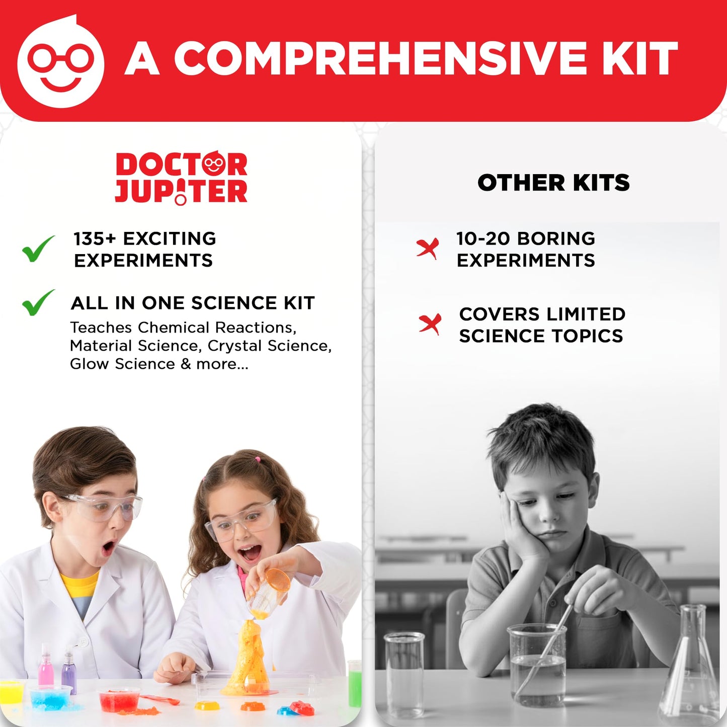 Doctor Jupiter Ultimate Science Kit - 135+ Experiments STEM Toy for Ages 8-14