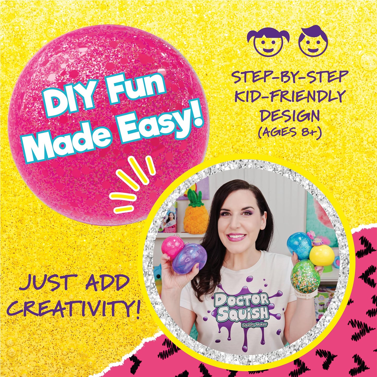 Doctor Squish: Squishy Maker with Glitter Station, Confetti, Ink – Ages 8+ | Amazon Exclusive
