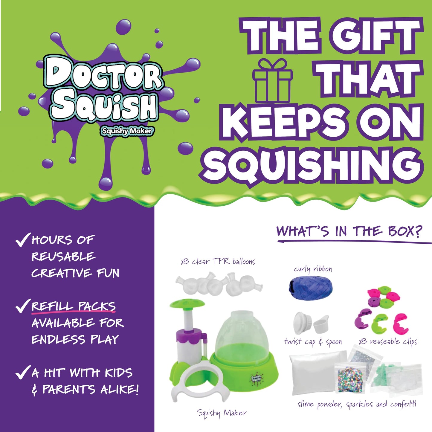 Doctor Squish Squishy Maker Station | DIY Squishies Kit with Sparkles & Slime Powder