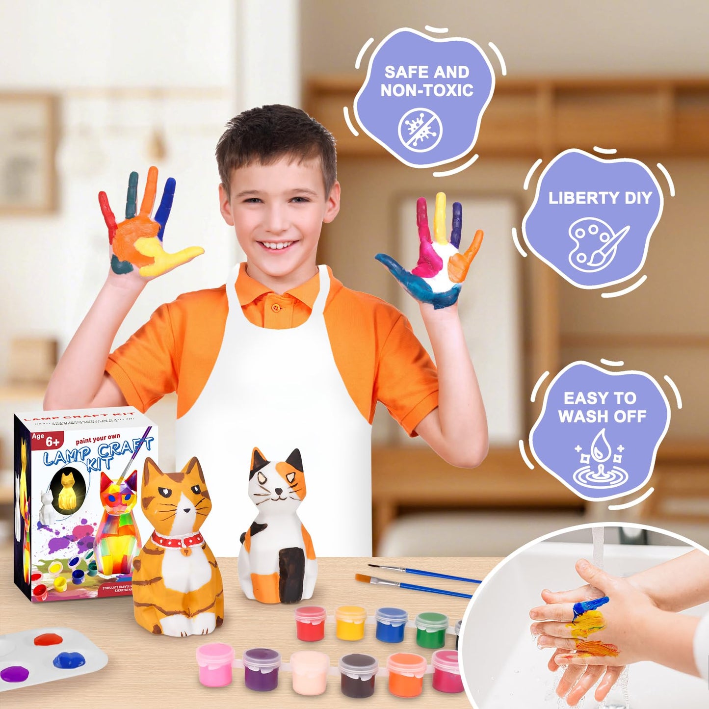 Docwouugo Cat Lamp Craft Kit for Kids 8-12 | Easter Basket Gift