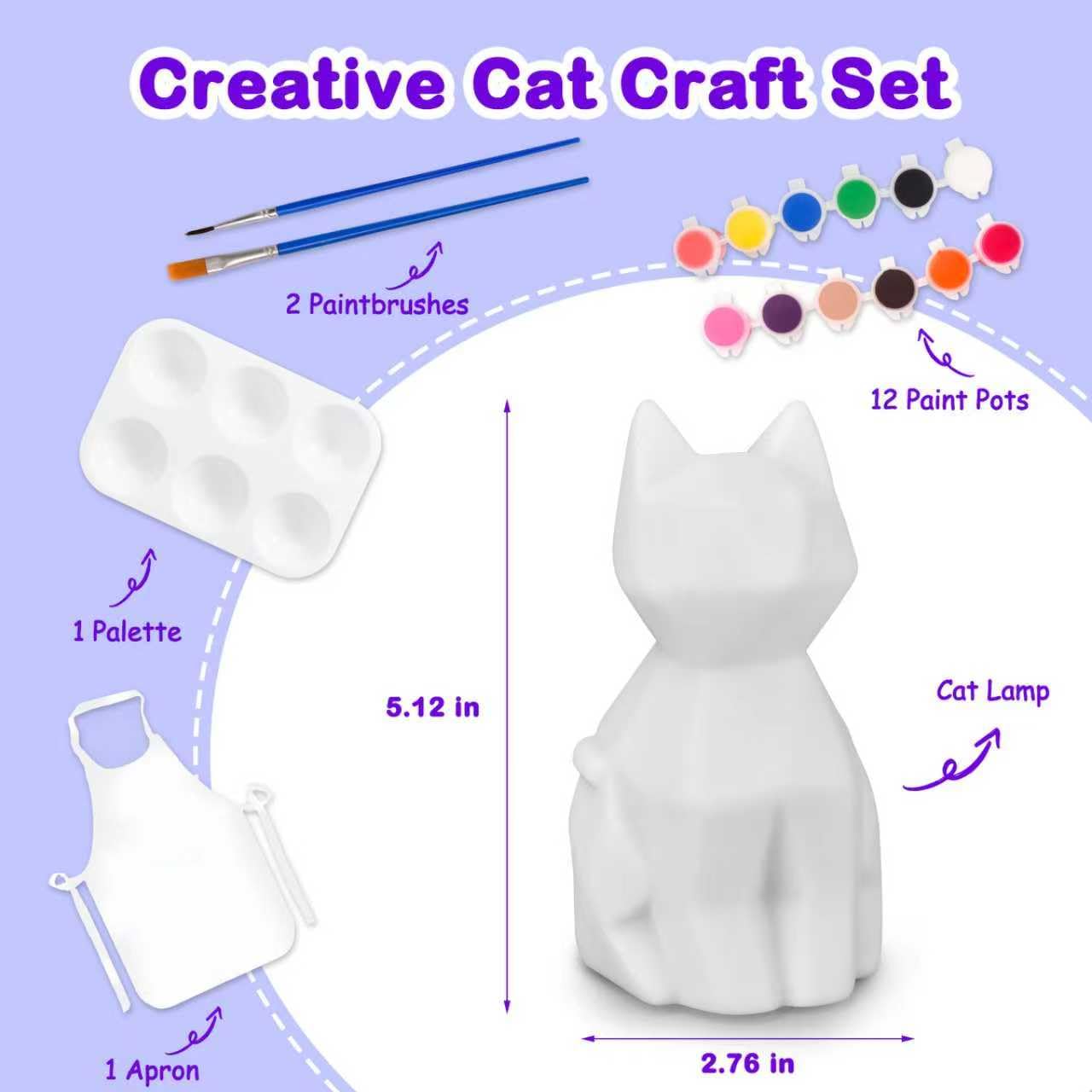 Docwouugo Cat Lamp Craft Kit for Kids 8-12 | Easter Basket Gift