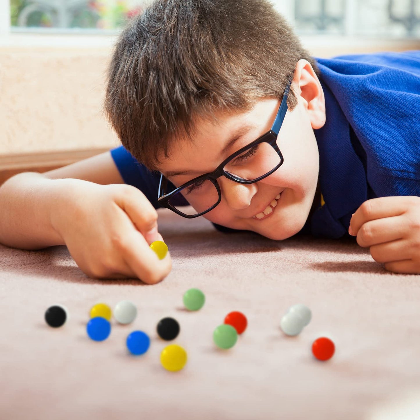 DODHEG 60 Pcs Glass Marbles – Multicolor 0.63 in Bulk for Games, Crafts & Education