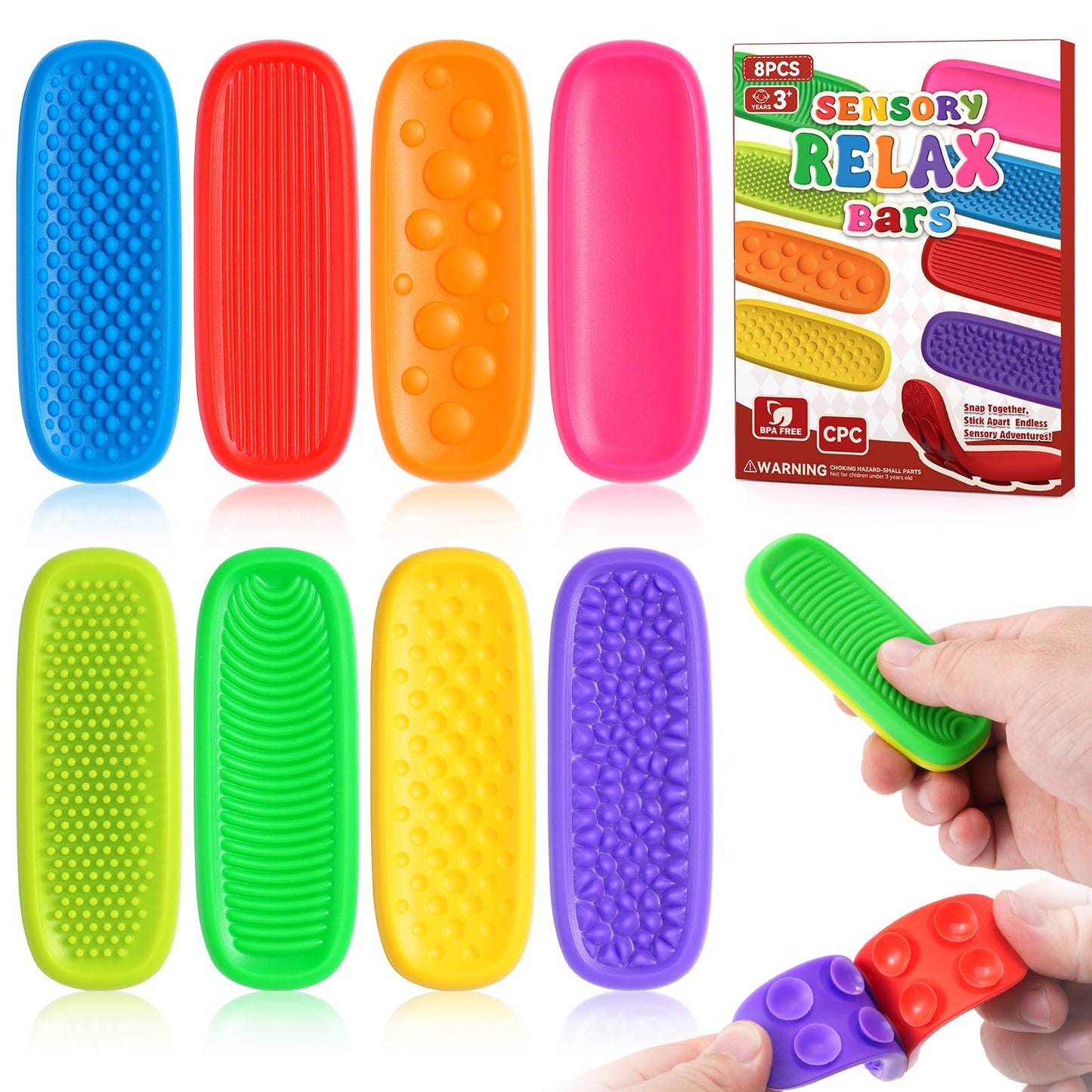 Dododol Sensory Fidget Strips – 8 Pack for Autism, ADHD & Anxiety Relief