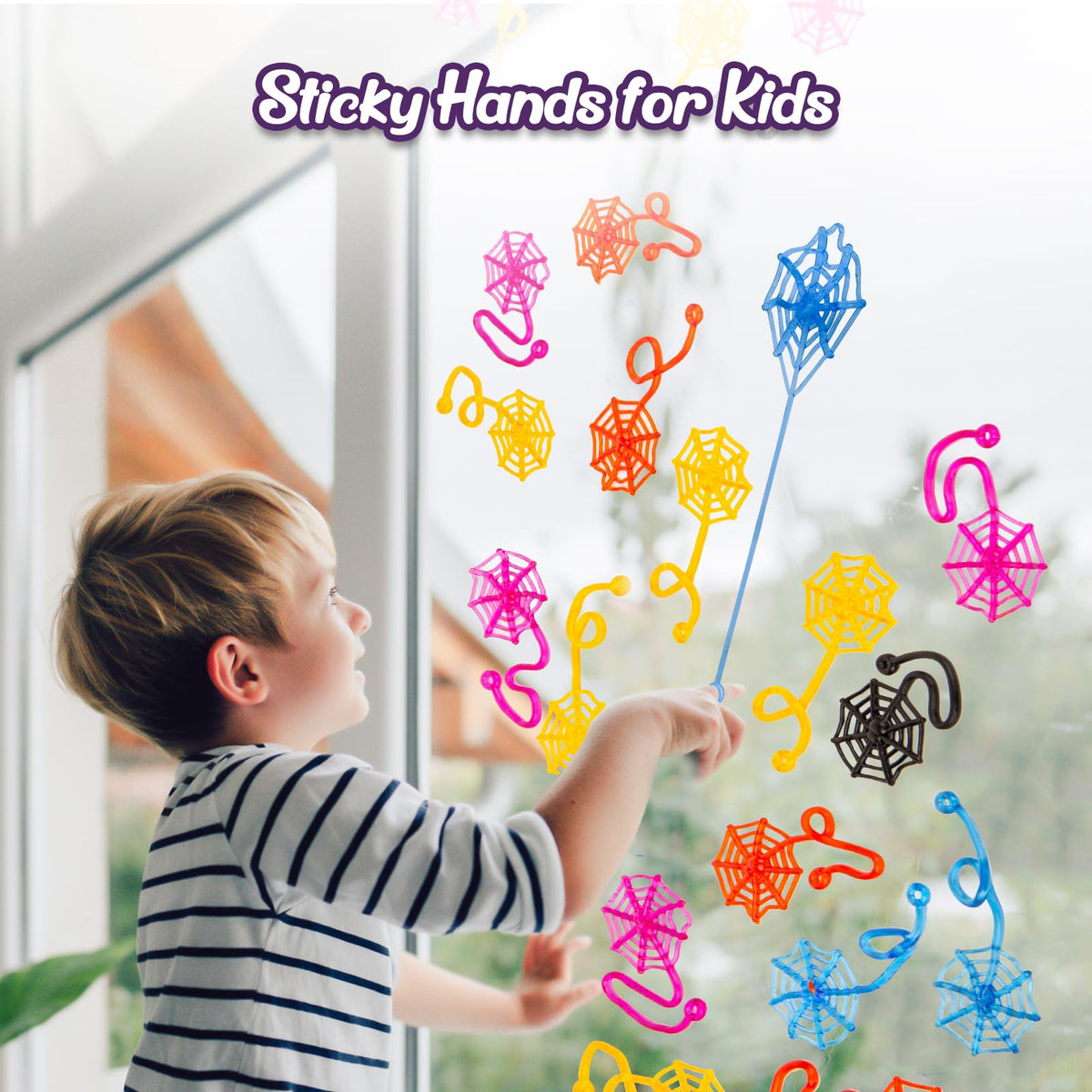 DODOLOL 30 Pcs Sticky Hands Spider Web – Party Favors, Halloween Decor & Bulk Kids Toys