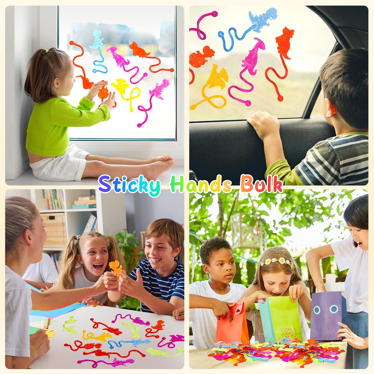 DODOLOL 30 PCS Sticky Hands – Dinosaur Party Favors for Kids 4-12 | Candy-Free Fun