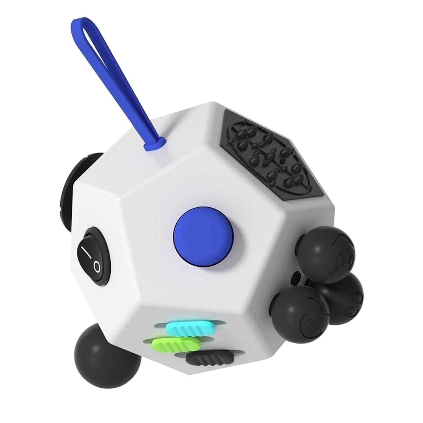 DoDoMagxanadu Fidget Dodecagon – 12-Side Stress-Relief Cube (A2 White) | Portable Focus Toy