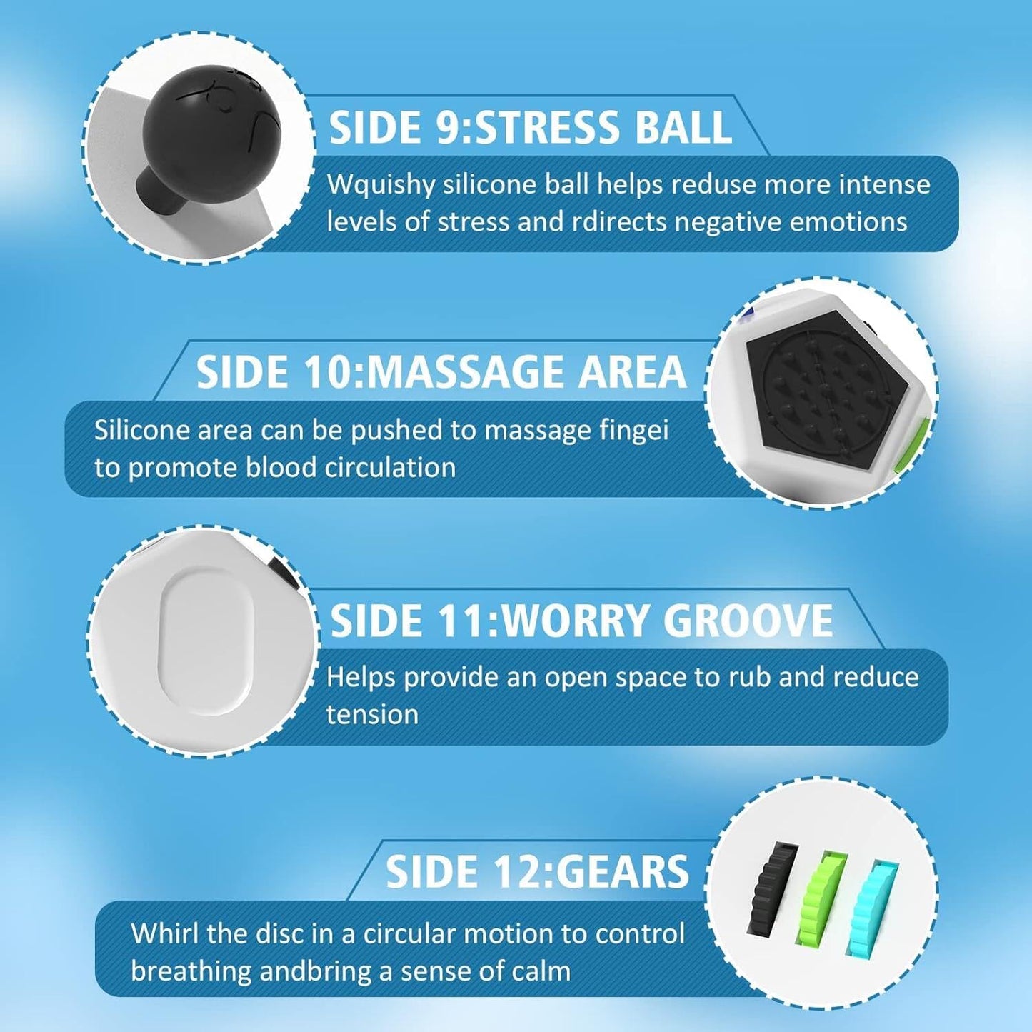 DoDoMagxanadu Fidget Dodecagon – 12-Side Stress-Relief Cube (A2 White) | Portable Focus Toy