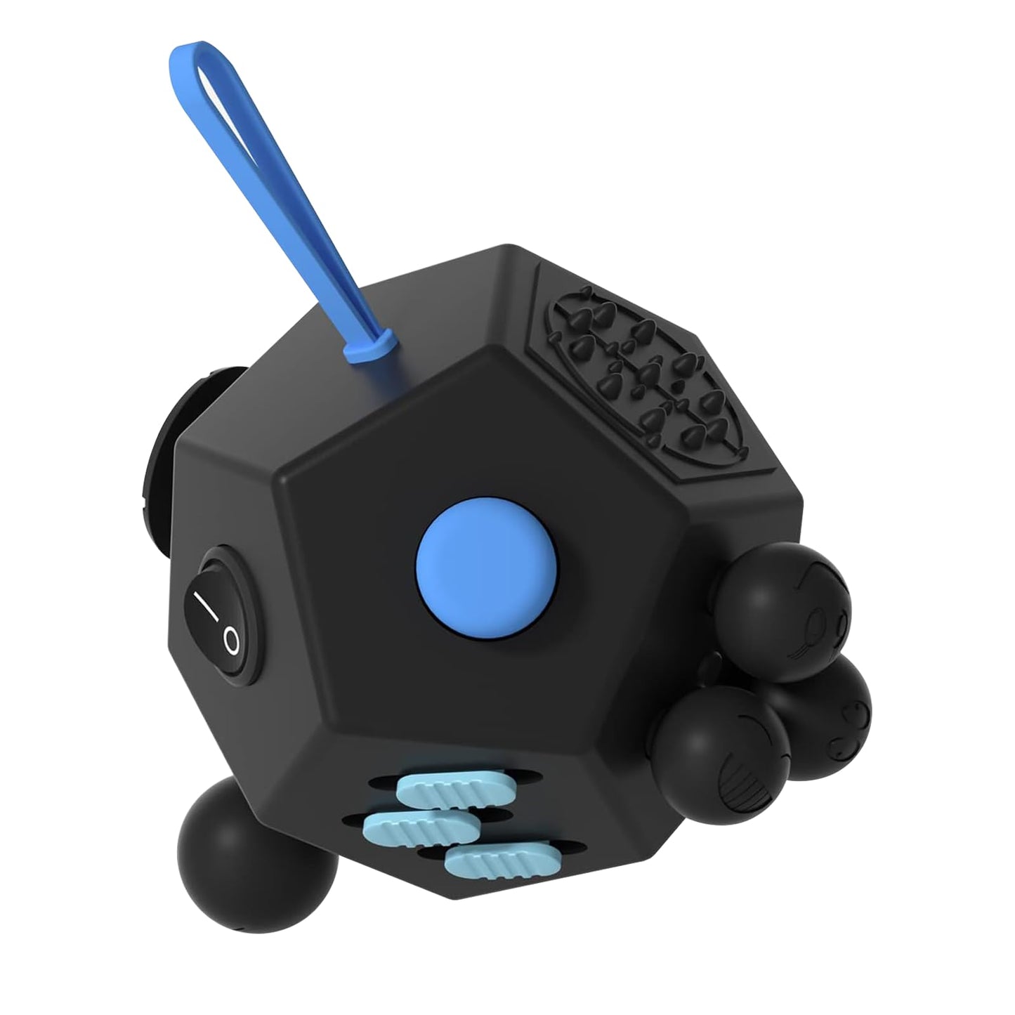 DoDoMagxanadu Fidget Dodecagon – 12-Side Stress Relief Cube (A5 Black)
