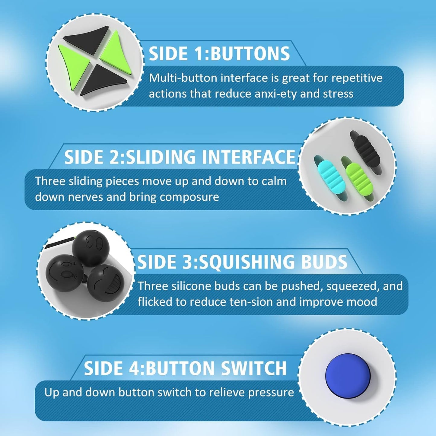 DoDoMagxanadu Fidget Dodecagon – 12-Side Stress-Relief Cube (A2 White) | Portable Focus Toy