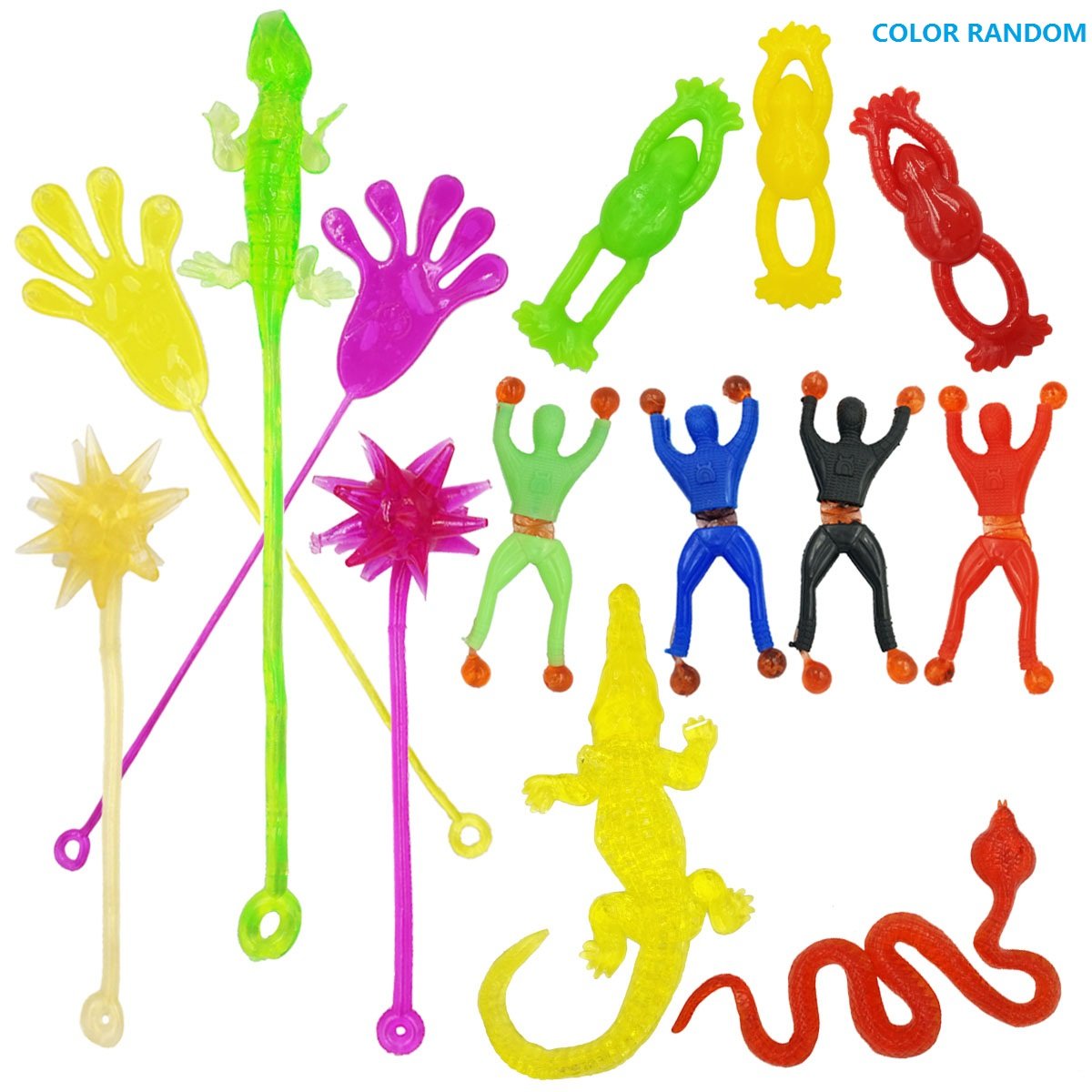 DoDoMagxanadu 14-Pack Assorted Stretchy Sticky Toys — Party Favors, Fidget Toys & Stocking Stuffers
