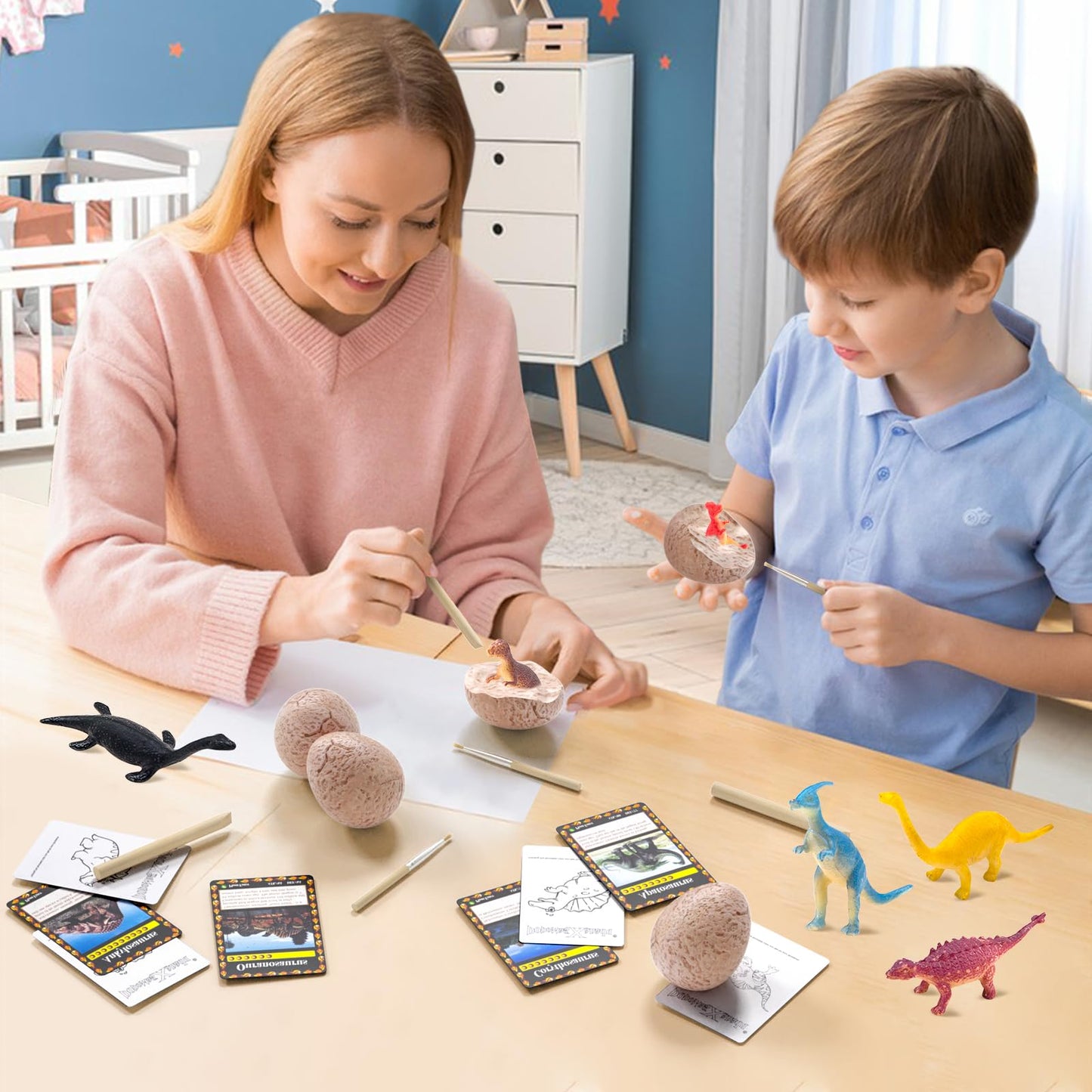 DoDoMagxanadu Dinosaur Eggs Dig Kit – 12 Dino Eggs Excavation Toy for Kids 3–12