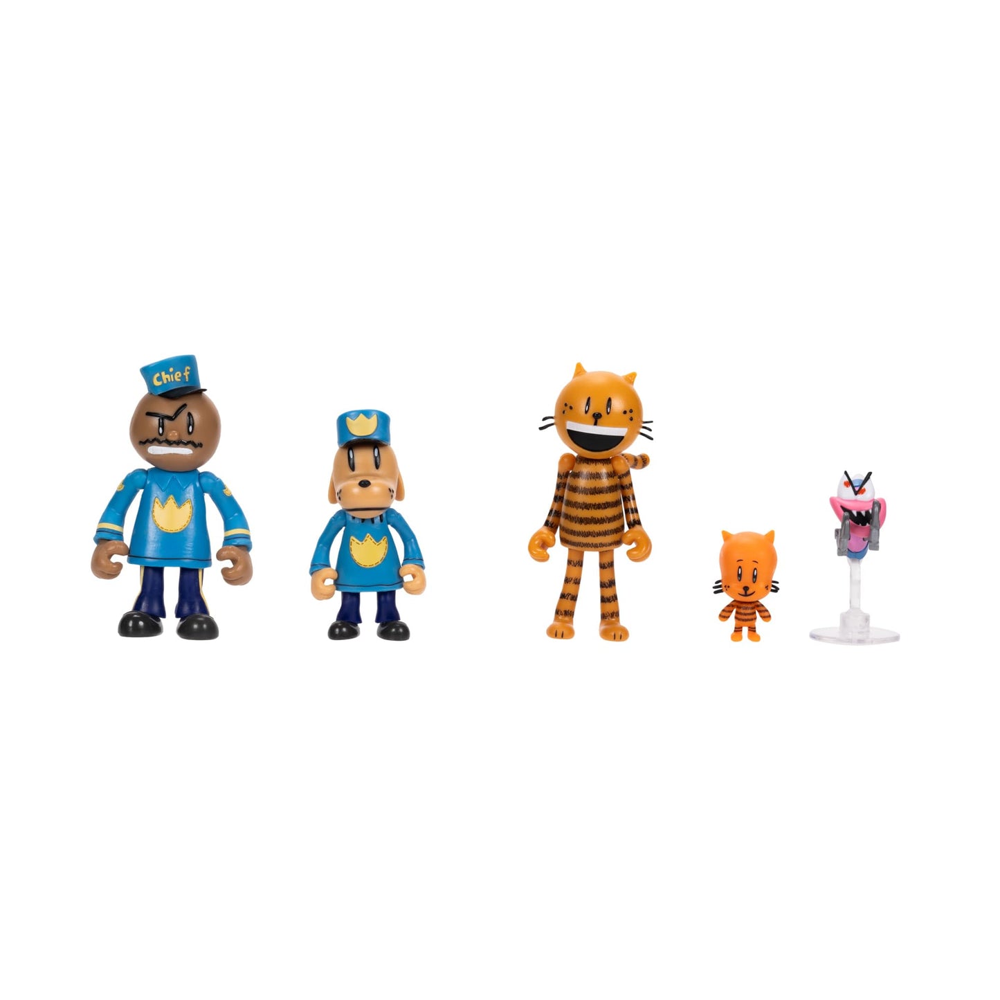 Dog Man Movie Action Figures Multipack – 2.5-Inch Poseable Set (Lil Petey, Petey, Chief, Flippy)