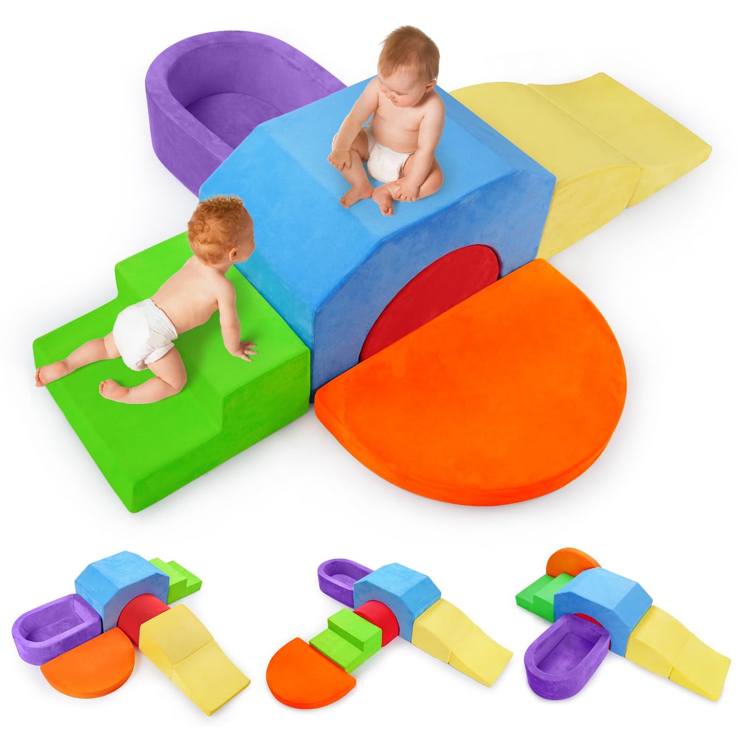 DOGERN 6-Piece Soft Foam Climbing Blocks for Toddlers – Indoor Climb & Crawl Play Set