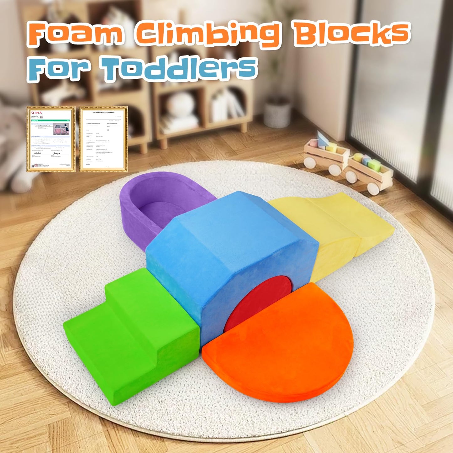DOGERN 6-Piece Soft Foam Climbing Blocks for Toddlers – Indoor Climb & Crawl Play Set