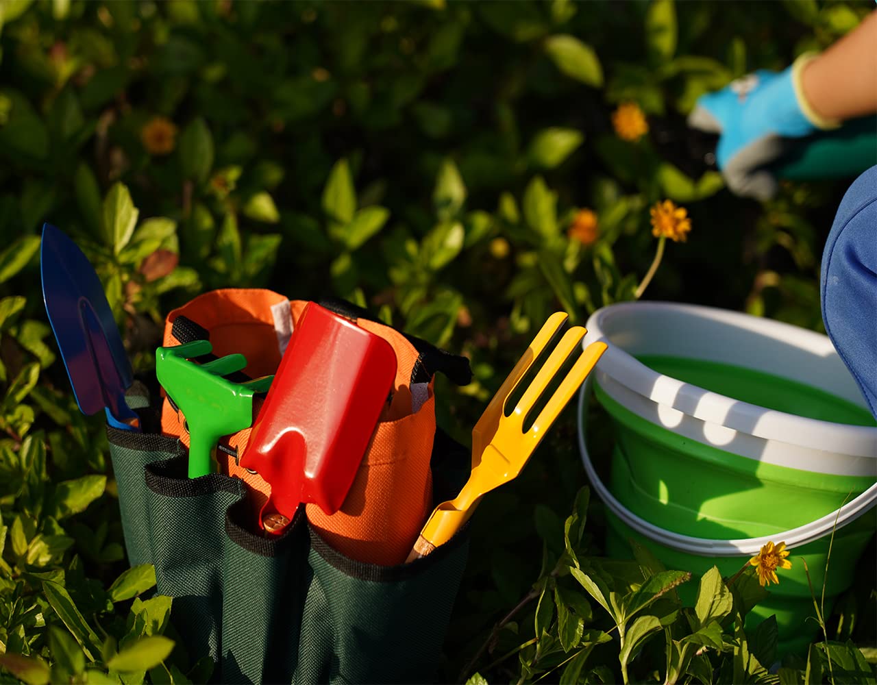 Doiaz Kidz Gardening Tool Set – Kids Garden Tools Kit with Hat & Apron