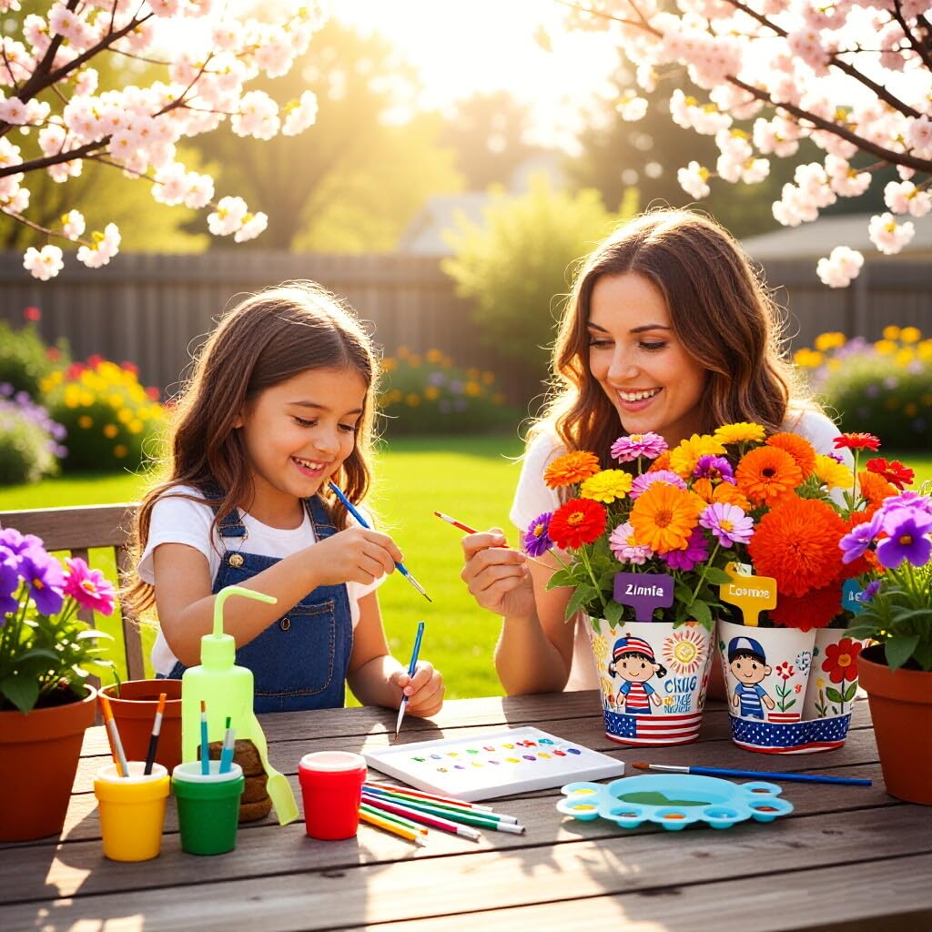 Doiaz Paint & Plant Gardening Kit — 3 Pots for Kids, Creative DIY Garden Gift