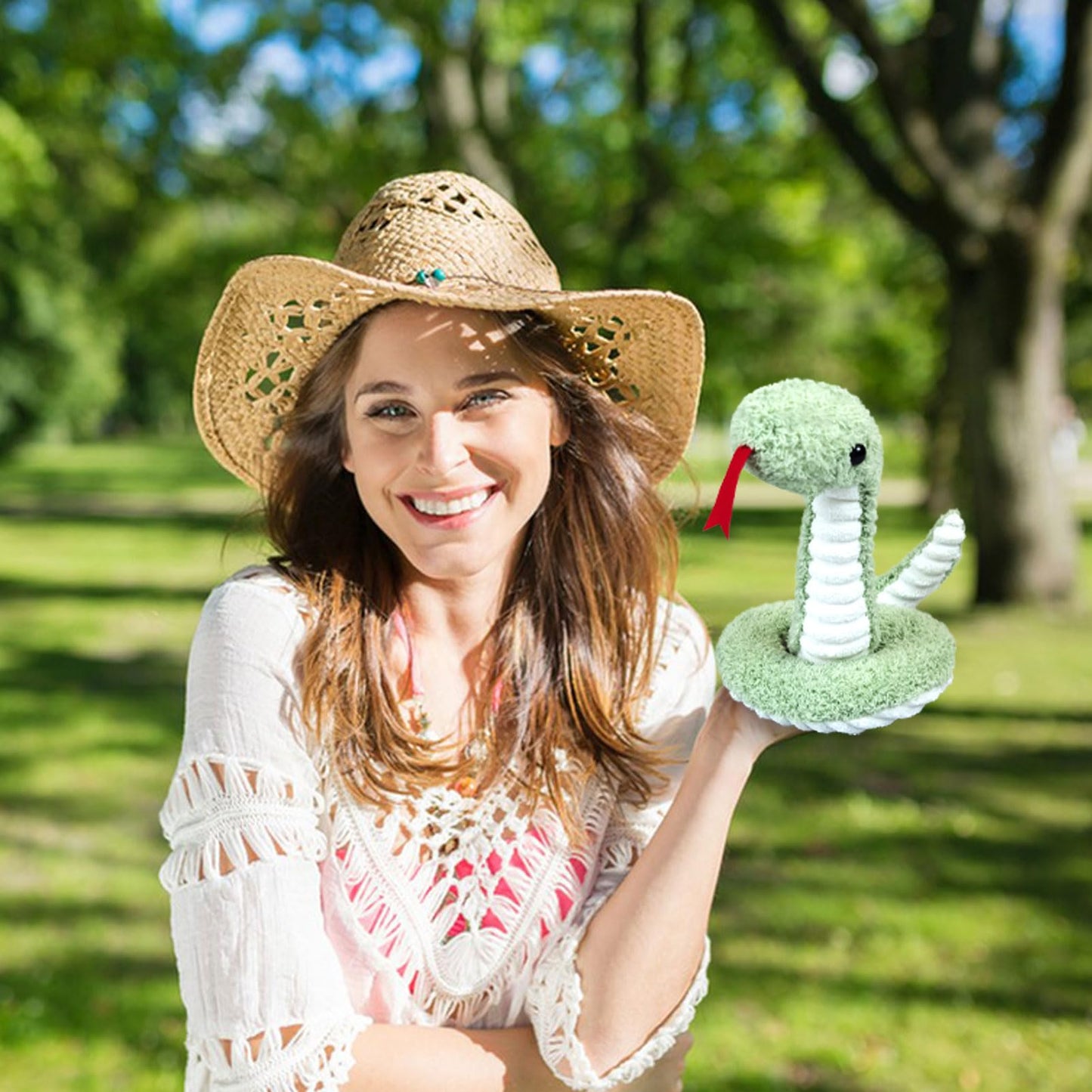 Doindute Green Plush Snake Toy – 17-Inch Soft Cuddle Plushie for Kids & Gifts