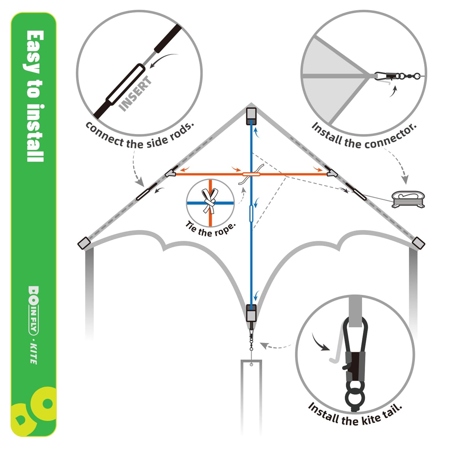 Doinfly Triangular Delta Kite – Easy to Fly, Rainbow Design, 1.4m